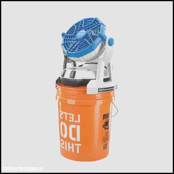 Arctic Cove Mbf0181 18 Volt Bucket Top Misting Fan With 2 Speeds And Quiet Pump Battery And Charger Included Refurbished Overstock 18077990