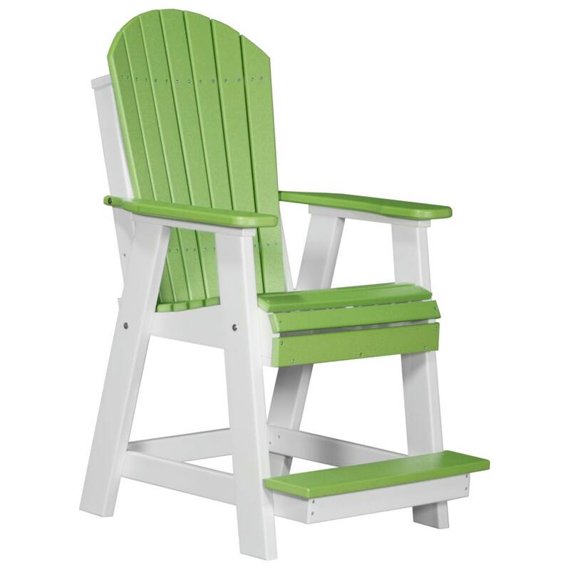 Poly Lumber Adirondack Balcony Chair - Lime Green & White