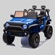 preview thumbnail 1 of 3, Two-Seater 24V Kids Ride On Truck with Bluetooth, LED Lights, Music, Four-Wheel Suspension, Parental Control for Ages 3+ Blue