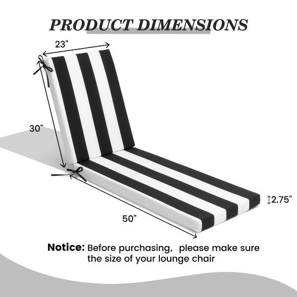 dimension image slide 16 of 20, Pellebant Outdoor Patio Chaise Lounge Cushion