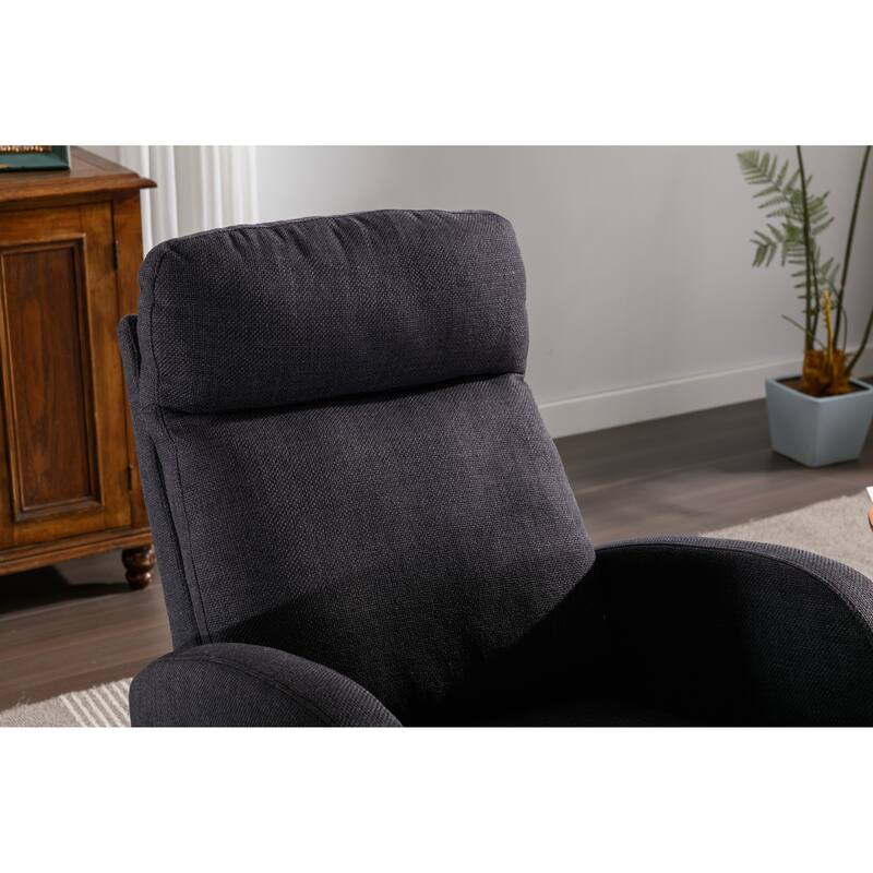 GDFStudio - Amelia Linen Upholstered Rocking Chair with Spacious Seat and Tall Back Design