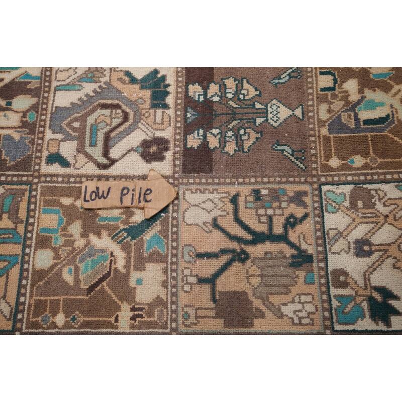 Garden Design Bakhtiari Vintage Persian Area Rug Handmade Wool Carpet - 6'6" x 9'9"