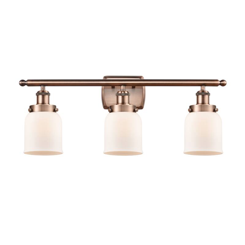 Innovations Lighting Ballston Urban Bell - 3 Light 26" Bath Vanity Light - Antique Copper/Matte White