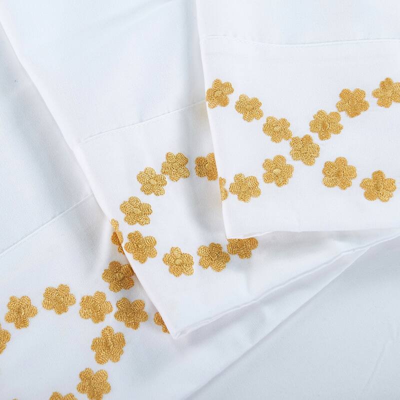 Serenta 4-piece Luxury Embroidered Bed Sheet Set