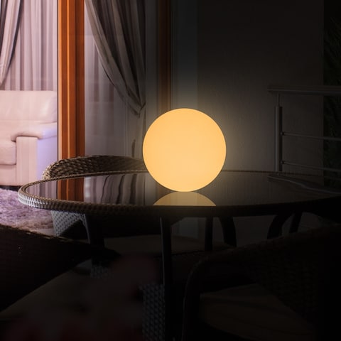 HOMCOM 11.75" RGB Waterproof Rechargeable Adjustable Color Changing Ball with Remote Control