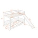 preview thumbnail 9 of 14, Modern Style Wood Bunk Bed with Guardrials, Convertible Ladder and Slide, Solid Construction, White