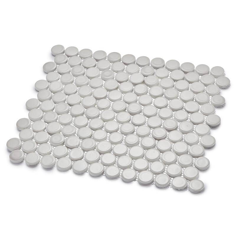 Altair Huelva Glass Penny Mosaic Floor and Wall Tile