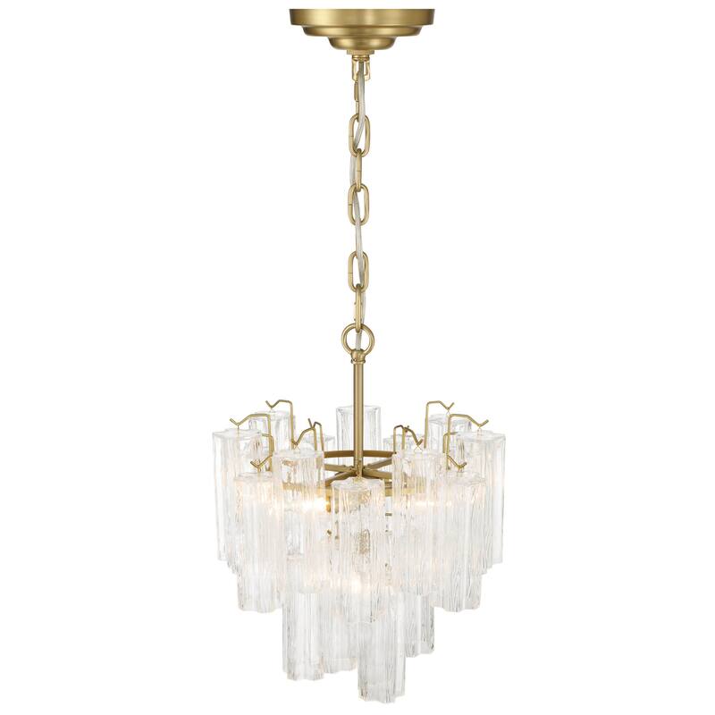 Artcraft Sophia 5-Light Semi Flush Mount - Brass with Tronchi Style Clear Glassware Shade