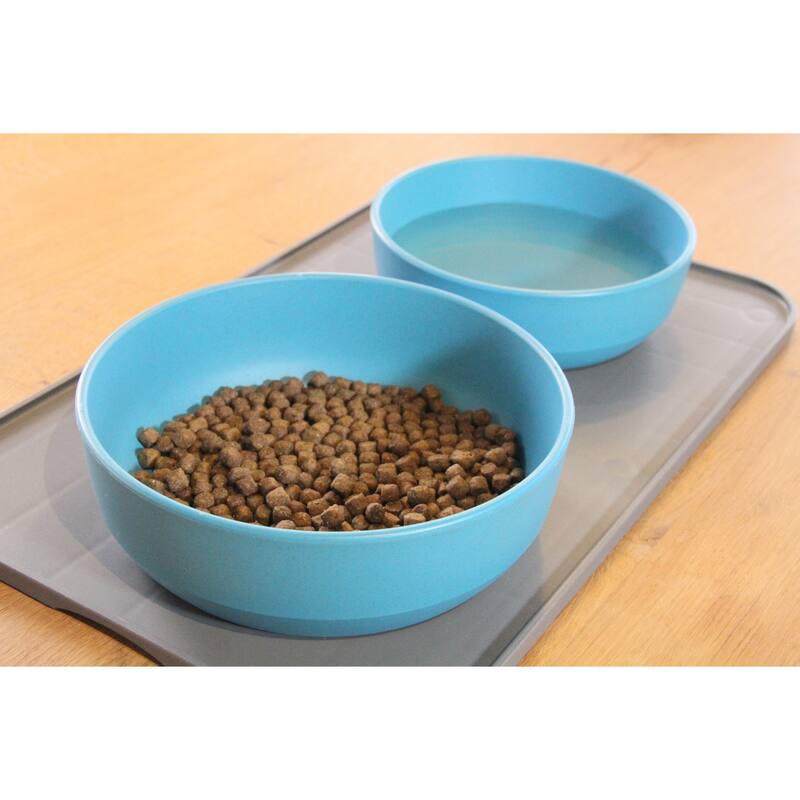 Abode Homewares Bevel Wheat Straw Pet Bowl - Set of 2