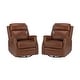 preview thumbnail 27 of 49, Kunibert Multifunctional Genuine Leather Nursery Chair with Metal Swivel Base Set of 2 by HULALA HOME