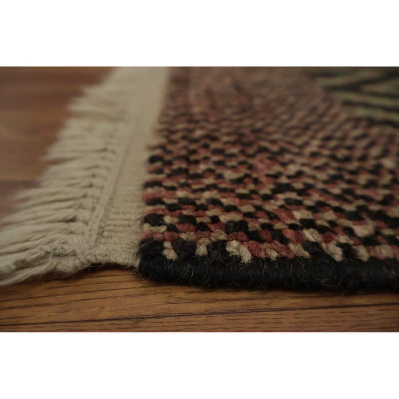 Hand Knotted Oriental 100% Wool Carpet Modern Geometric Brown Modern Area Rug - 7' 7'' X 6' 1''