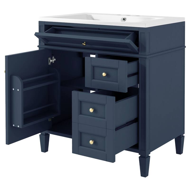 30"Wall Mounted Bathroom Vanity with Resin Sink
