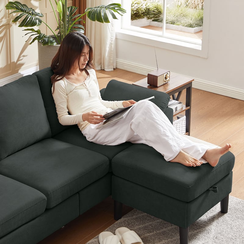 Jarenie 79.72" L Shaped Sofa Couch for Living Room