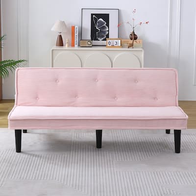 This 66-Inch Corduroy Sofa Bed Can Flexibly Adapt To The Living Room,Apartment And Bedroom