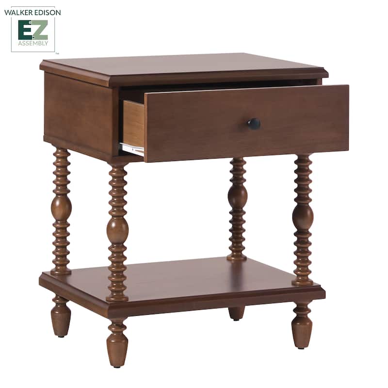 Walker Edison Easy Assembly Solid Wood 1-Drawer Nightstand