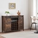 preview thumbnail 7 of 19, Farmhouse 47'' Wine Bar Cabinet Buffet Sideboard Cabinet with 16 Bottle Wine Rack - 15.7"D x 47.2"W x 34.61"H