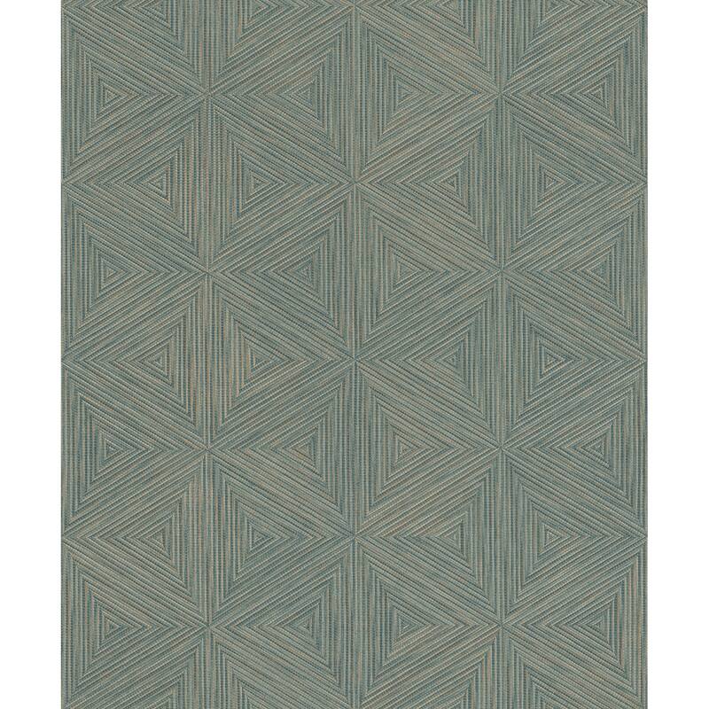 A-Street Prints Anara Teal Geo Faux Grasscloth Wallpaper