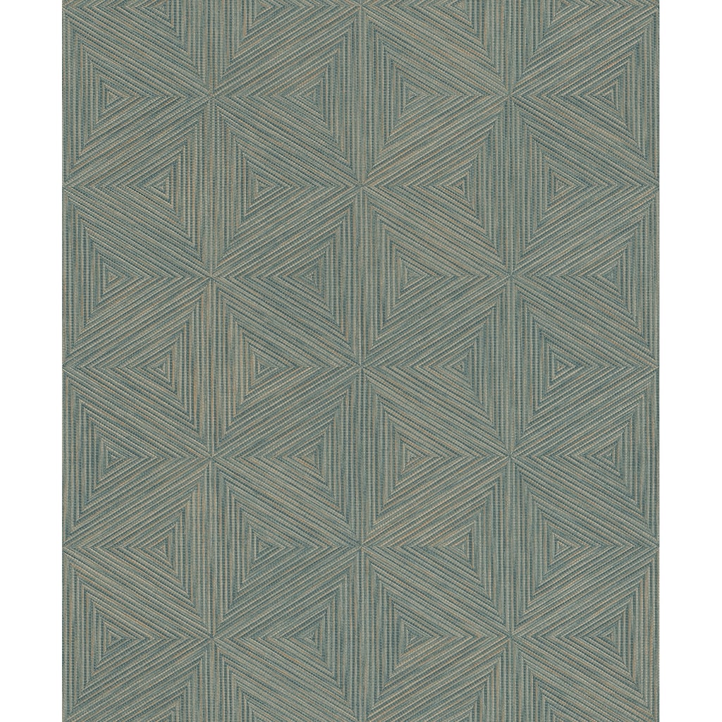 A-Street Prints Anara Teal Geo Faux Grasscloth Wallpaper