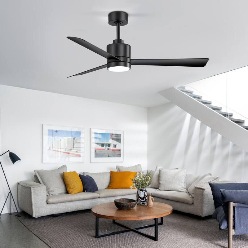 52-In LED Black/White/Gold Ceiling Fan with Light and Remote Control