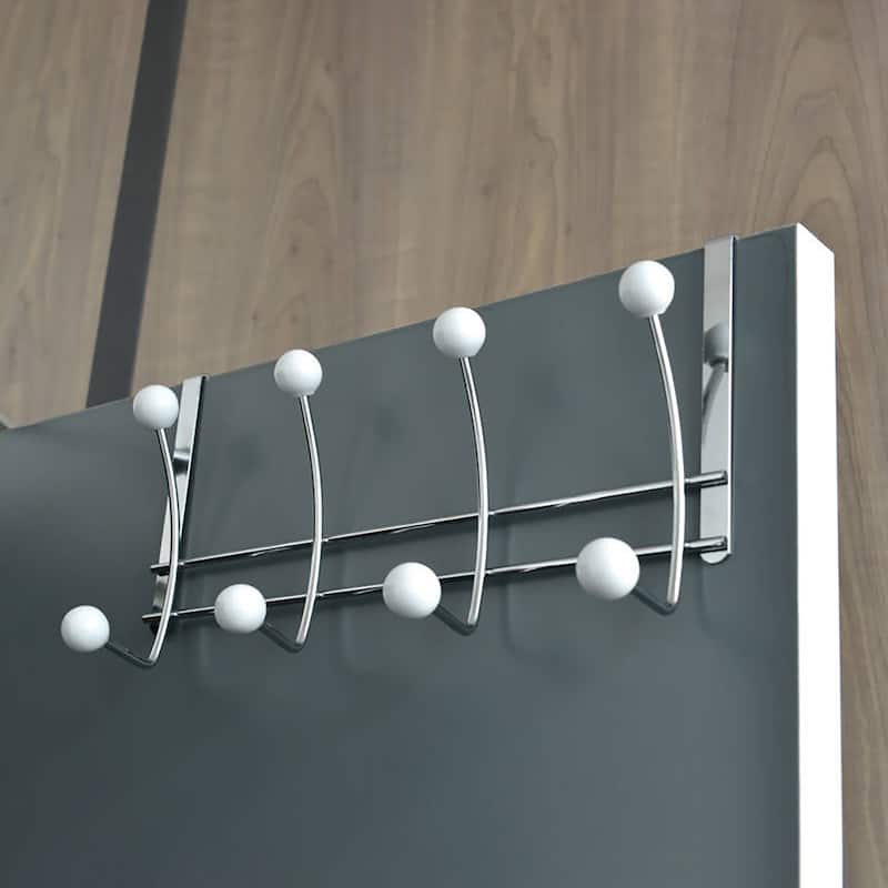 Over The Door Hook Rack with 8 Ball Ends - 15 L x 4 W x 7.5 H