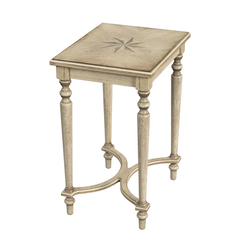 Tyler 18 in. W Rectangular Wood Side Table with 4-Way Match Veneer Inlay