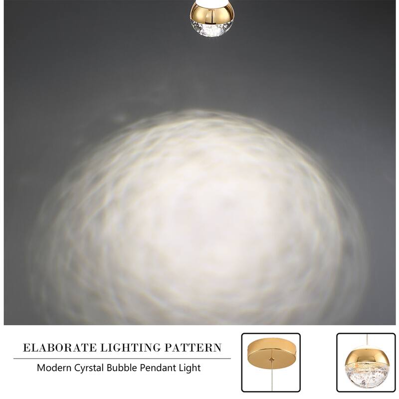 1-Light/3-Lights Globe LED Pendant Light with Bubble Crystal Ball