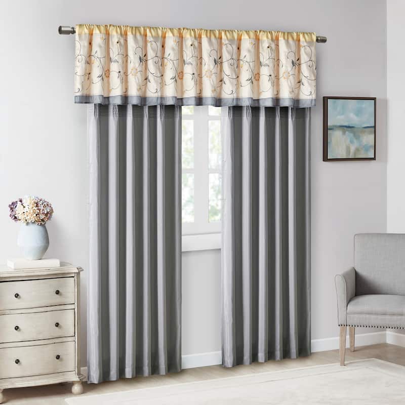 Madison Park Belle Embroidered Window Curtain Panel