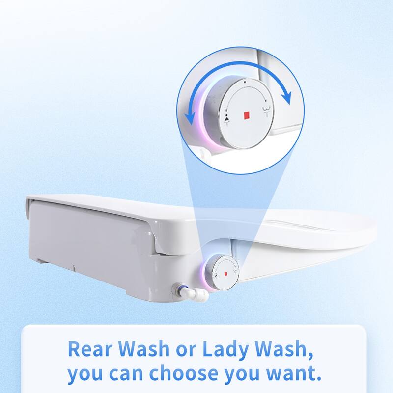 Smart Bidet Toilet Seat With Side Knob Adjustable Heated Seat With Automatic Nozzle Cleaning,Night Light,Only Seat