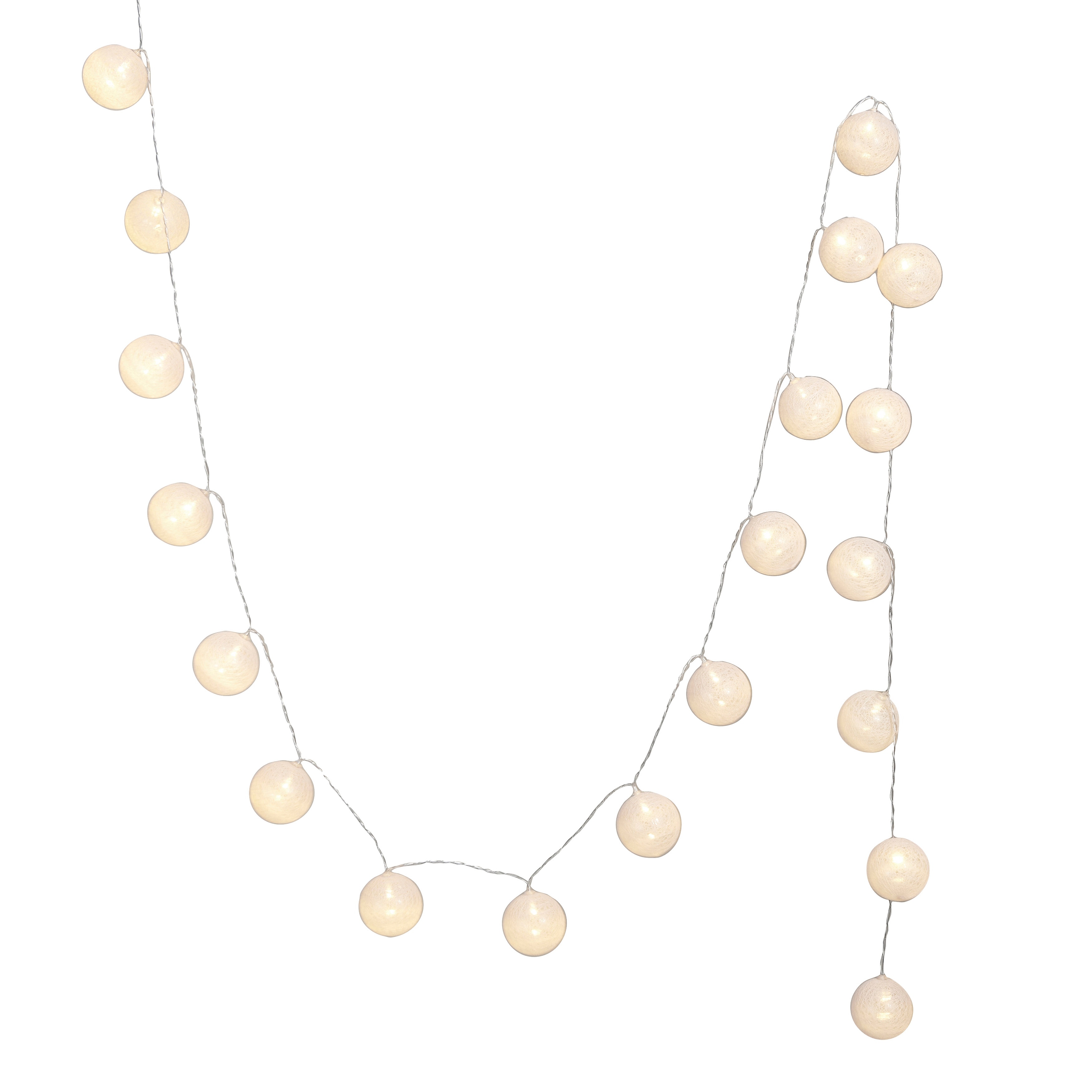 Fabric String Ball Lights with Plastic Cord and 20 Lights