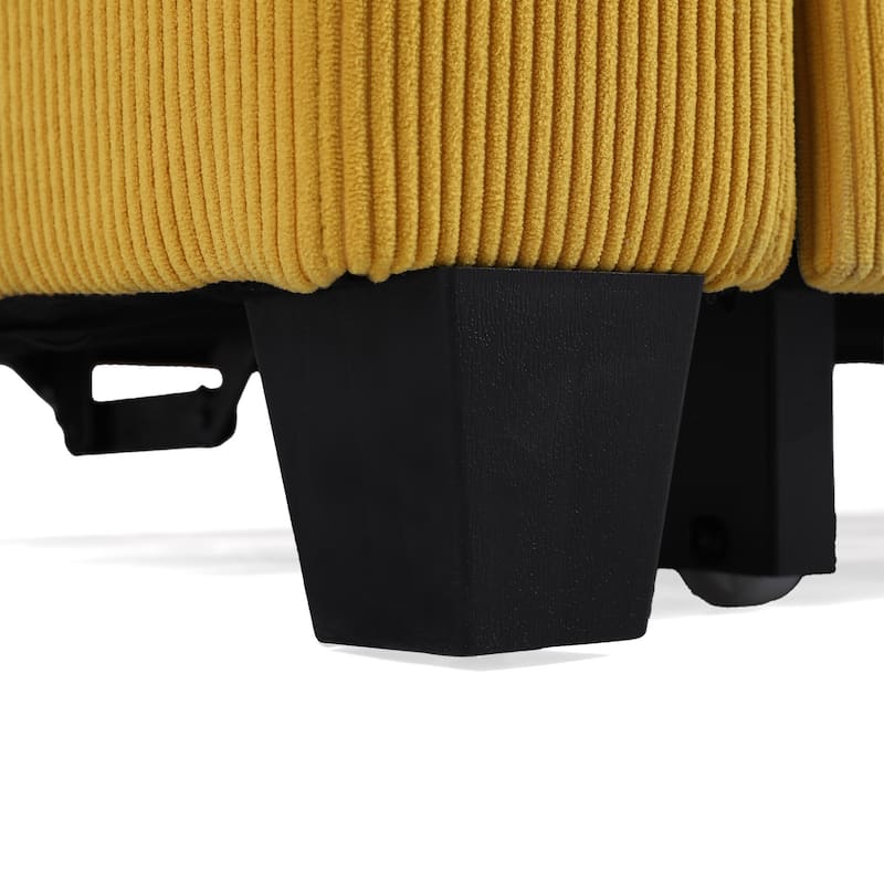 3-in-1 Corduroy Sleeper Sofa Pull-Out Bed Convertible Adjustable Loveseat with USB Port