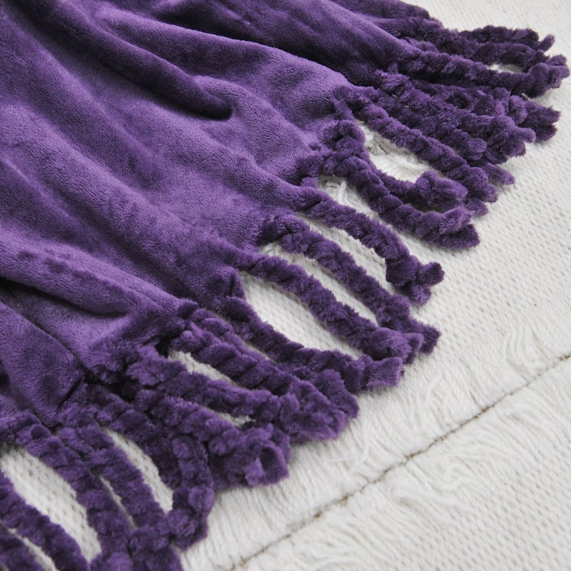 Rope Braided Flannel Fleece Throw