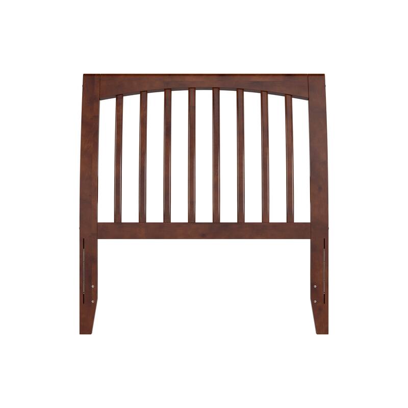 Solid Wood Headboard Sleigh Design - Twin Size Bed Frame Headboard Walnut Finish