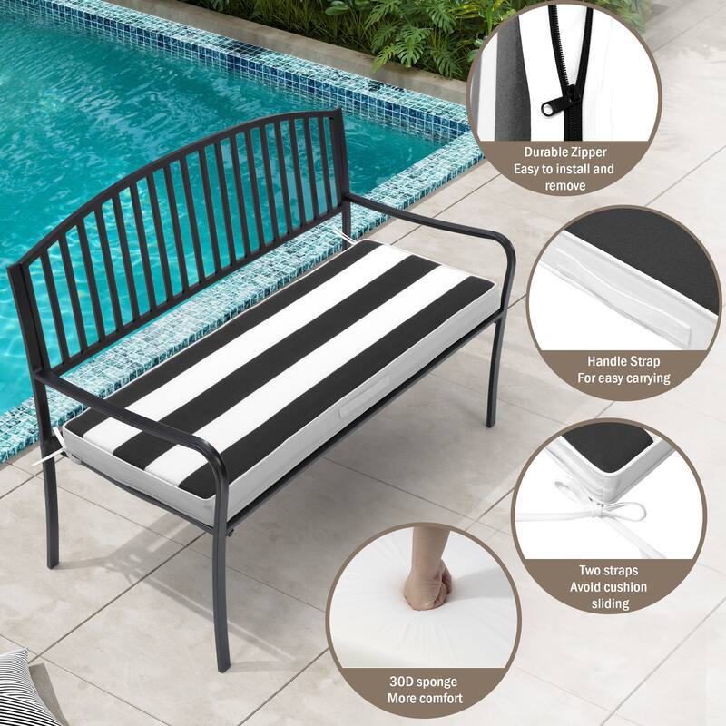 Pellebant Outdoor Settee Bench Cushion for Patio Swing Loveseat - 1PC