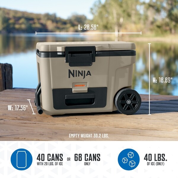 カイリュ— Ninja FrostVault 45-qt. Wheeled Cooler with Cold Dry Zone - Bed
