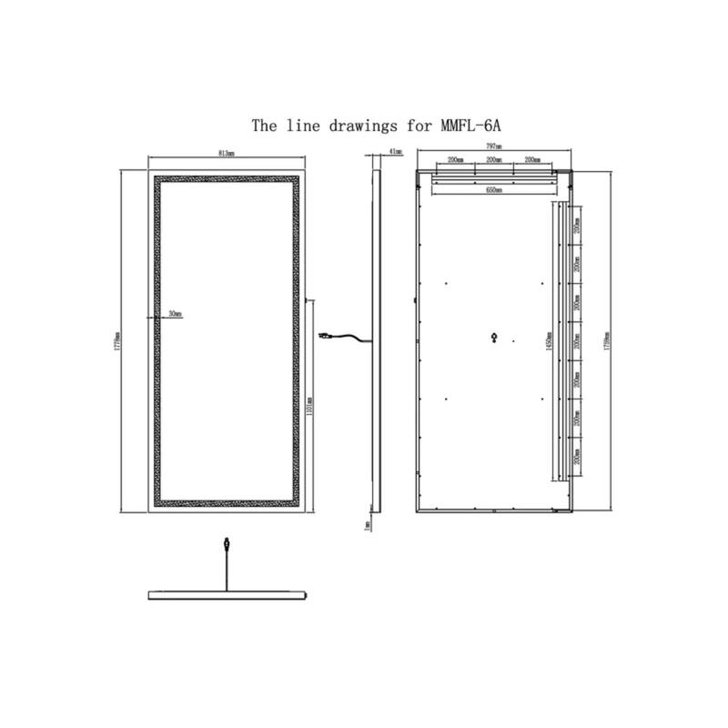 Modern Mirrors Reeva 70 Lighted Full-Length Vanity mirror, Wall Mounted Makeup Mirror - 70*32