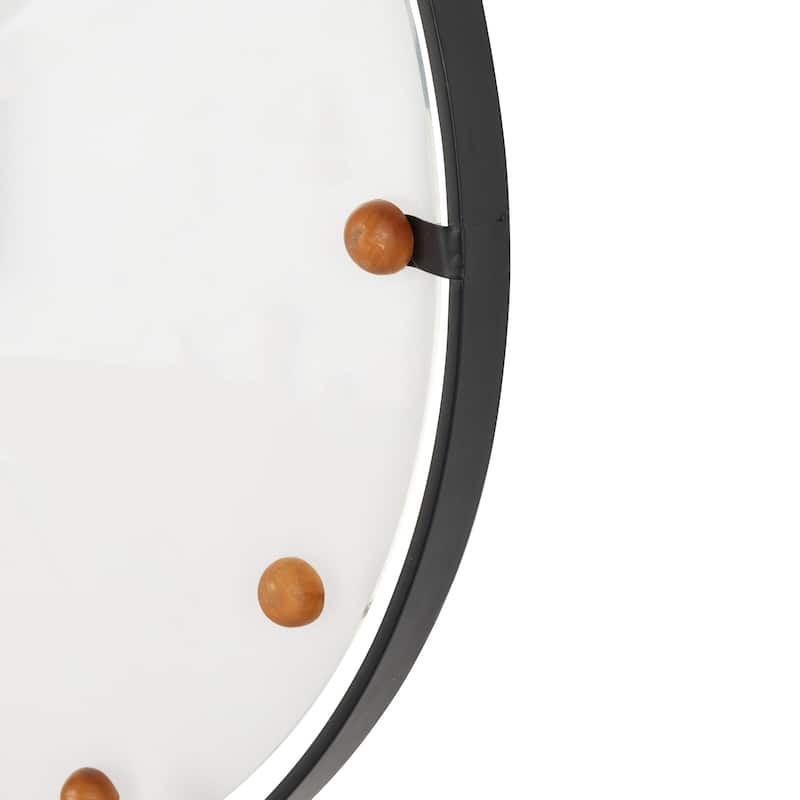Gold or Black Metal Wall Clock with Acrylic Face and Ball Accents