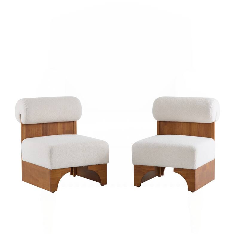 Modern Boucle Lounge Chair with Soft Upholstery and Sturdy Wood Frame