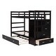 preview thumbnail 8 of 13, Twin Over Twin Bunk Bed with Trundle & Storage Staircase, Space-Saving Design with Easy Access & Organization, Espresso