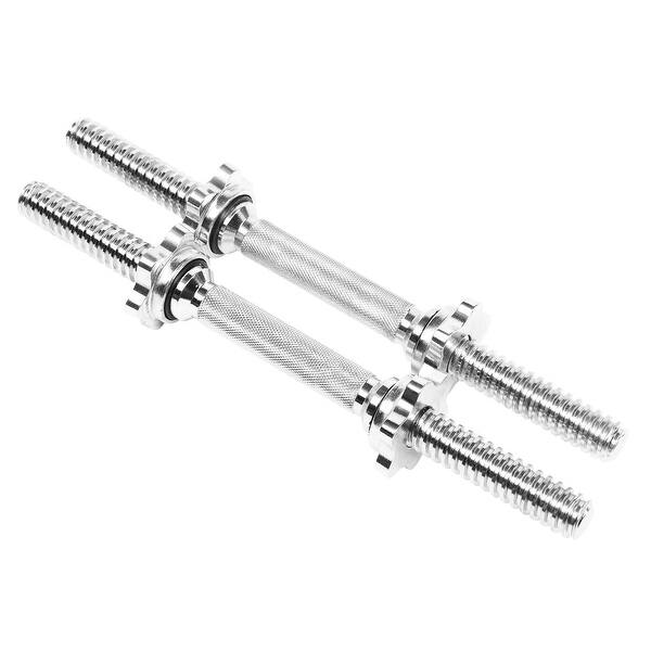 slide 2 of 8, 18" Dumbbell Handles Home Gym(Set of 2) Silver