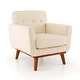 preview thumbnail 1 of 18, Costway Modern Accent Chair Upholstered Linen Fabric Armchair with - See Details Beige