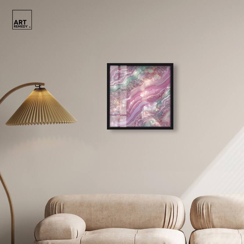 Pink and Mint Crystal I Shadowbox by Art Remedy