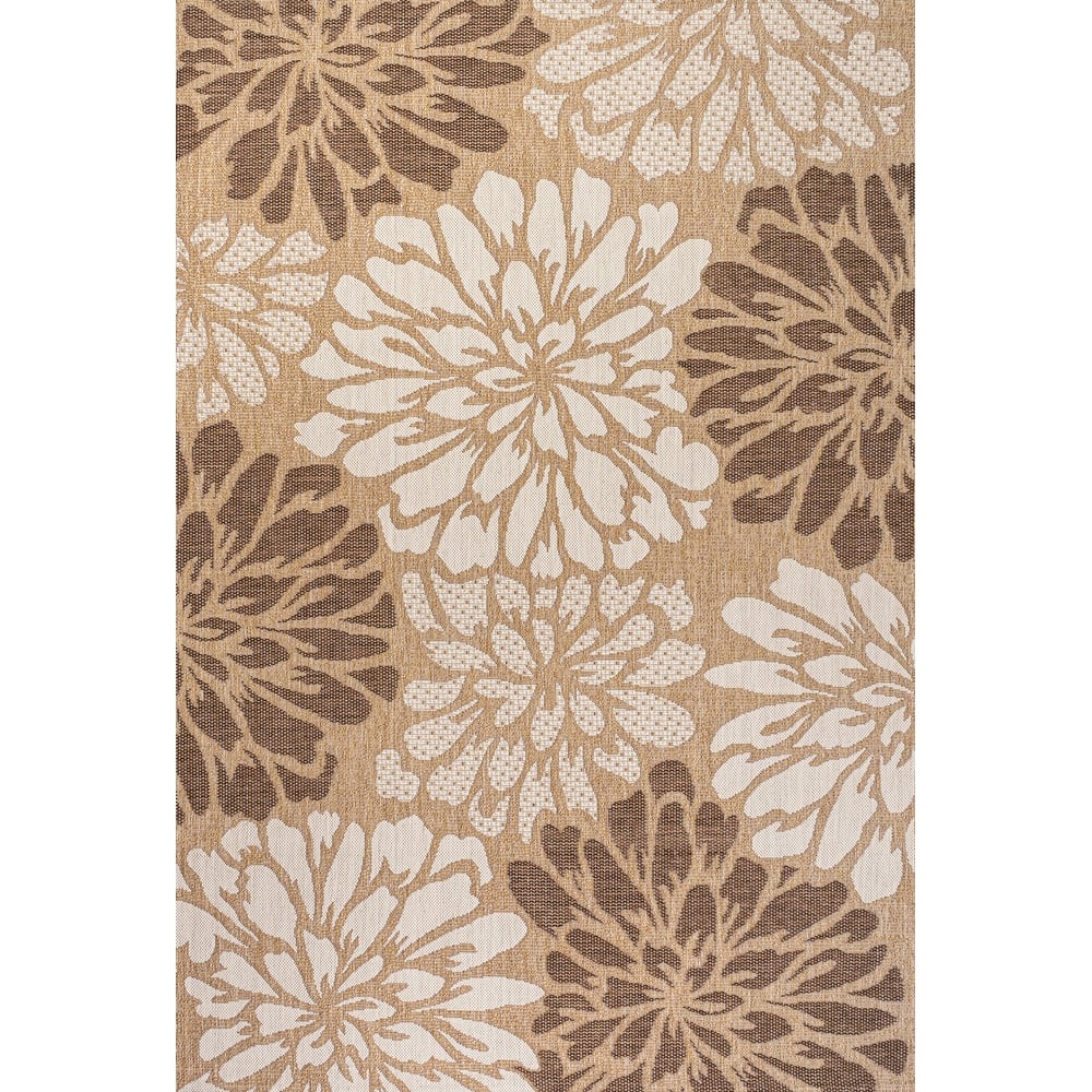 JONATHAN Y Floral Textured Weave Indoor/Outdoor Area Rug