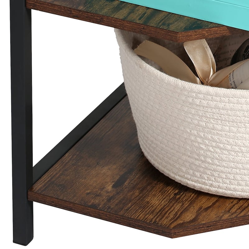 VECELO 4-Tier Triangle Corner Bookshelf & End Table 31" Multi-Functional Living Room Storage shelf