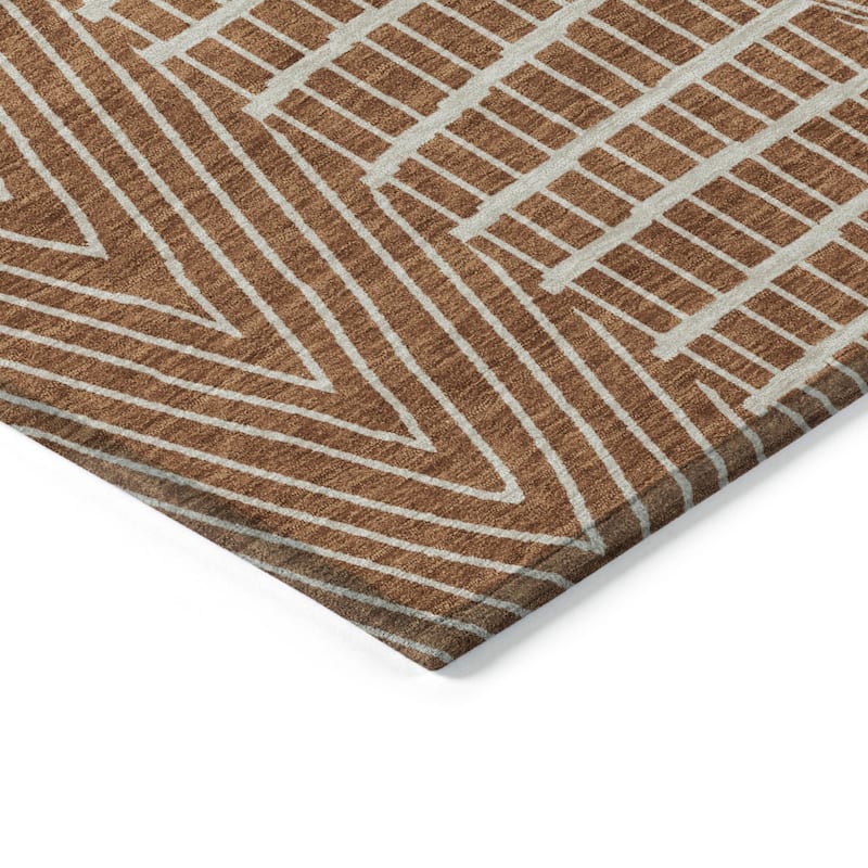 HomeRoots Geometric Transitional Rectangle Outdoor Rug