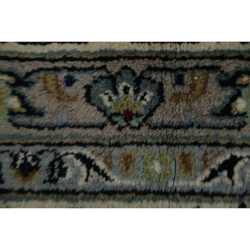Hand Knotted Oriental 100% Wool Carpet Traditional Floral Beige & Ivories Kashan Area Rug - 11' 10'' X 9' 1''