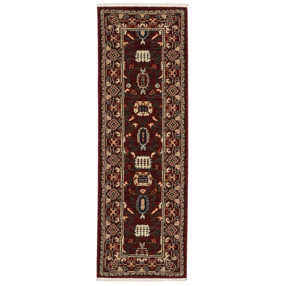 Style Haven Leander Classic Traditions Fringed Wool Blend Area Rug