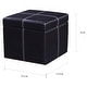 preview thumbnail 4 of 28, Adeco Bonded Leather Contrast Stitch Square Storage Ottoman Footstool