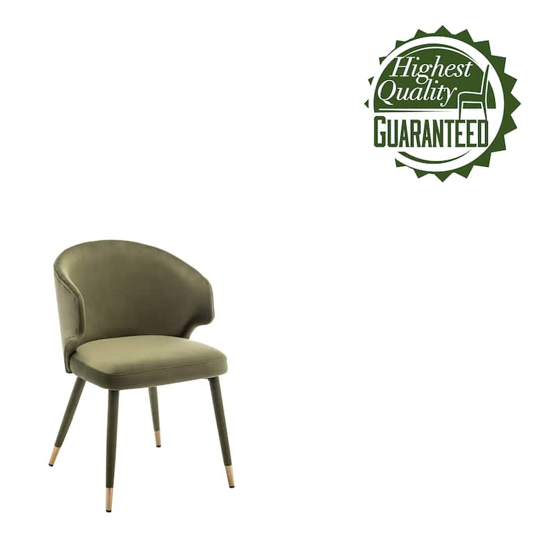 Porthos Home Ryn Velvet Dining Chairs with Gold Trim, Set of 2