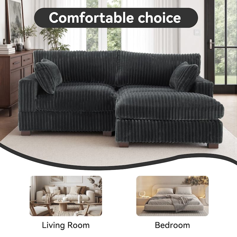 Oversized Plush Modular Sectional Sofa Couch with Ottoman