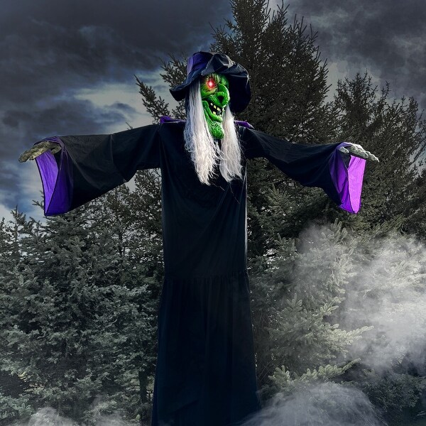 Haunted Hill Farm 15-ft. Animatronic Witch with Lights and Sound